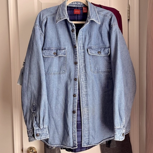 Arrow Other - Cozy Arrow Denim Shirt Jack Jean Jacket Flannel Lined Blue Size Large